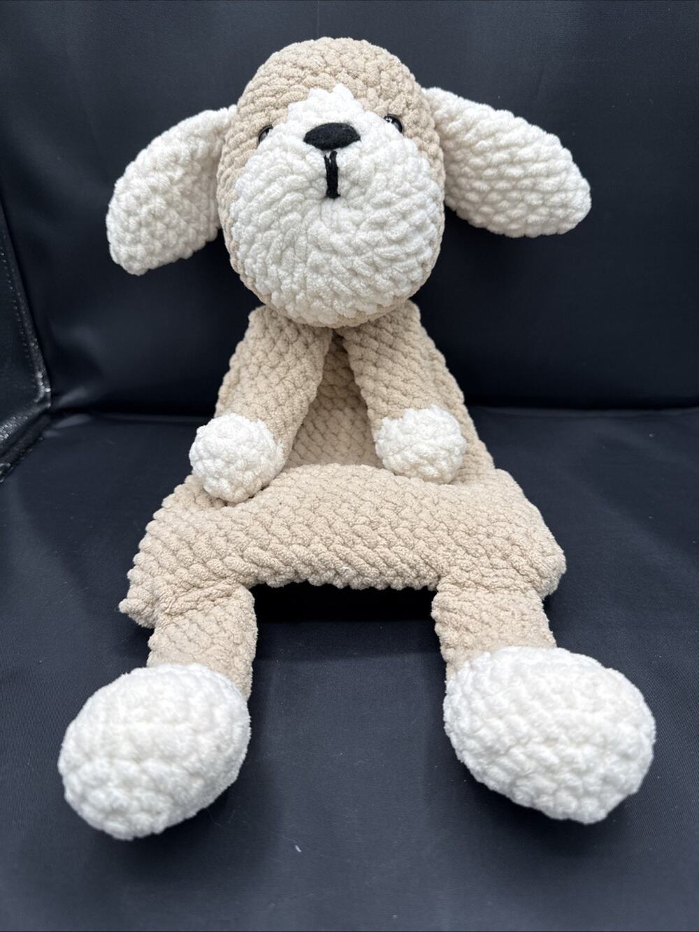 Handmade Crochet Puppy Snuggler / Security Blanket 18”